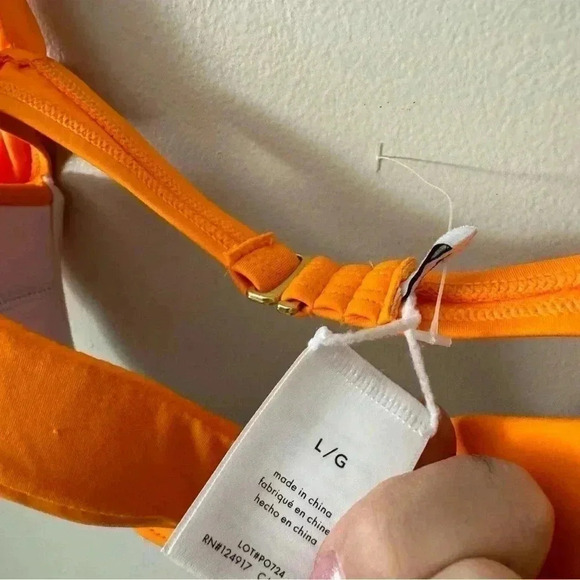 NWT WEWOREWHAT ORANGE BIKINI  TOP L - Picture 3 of 6
